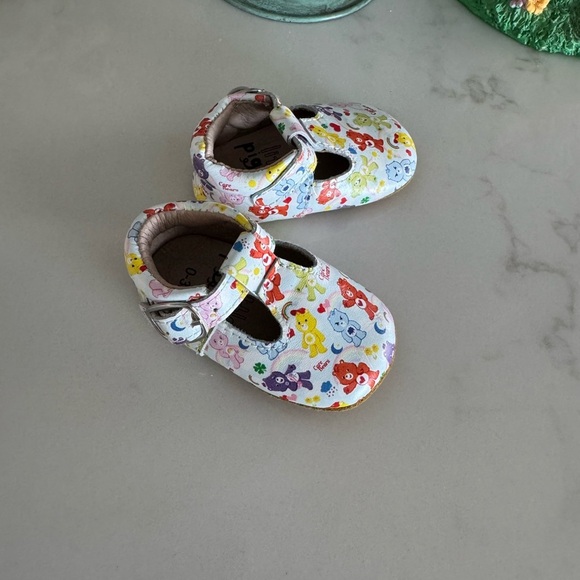 0-3 month Little Piggies leather Care Bear shoes - Picture 4 of 5